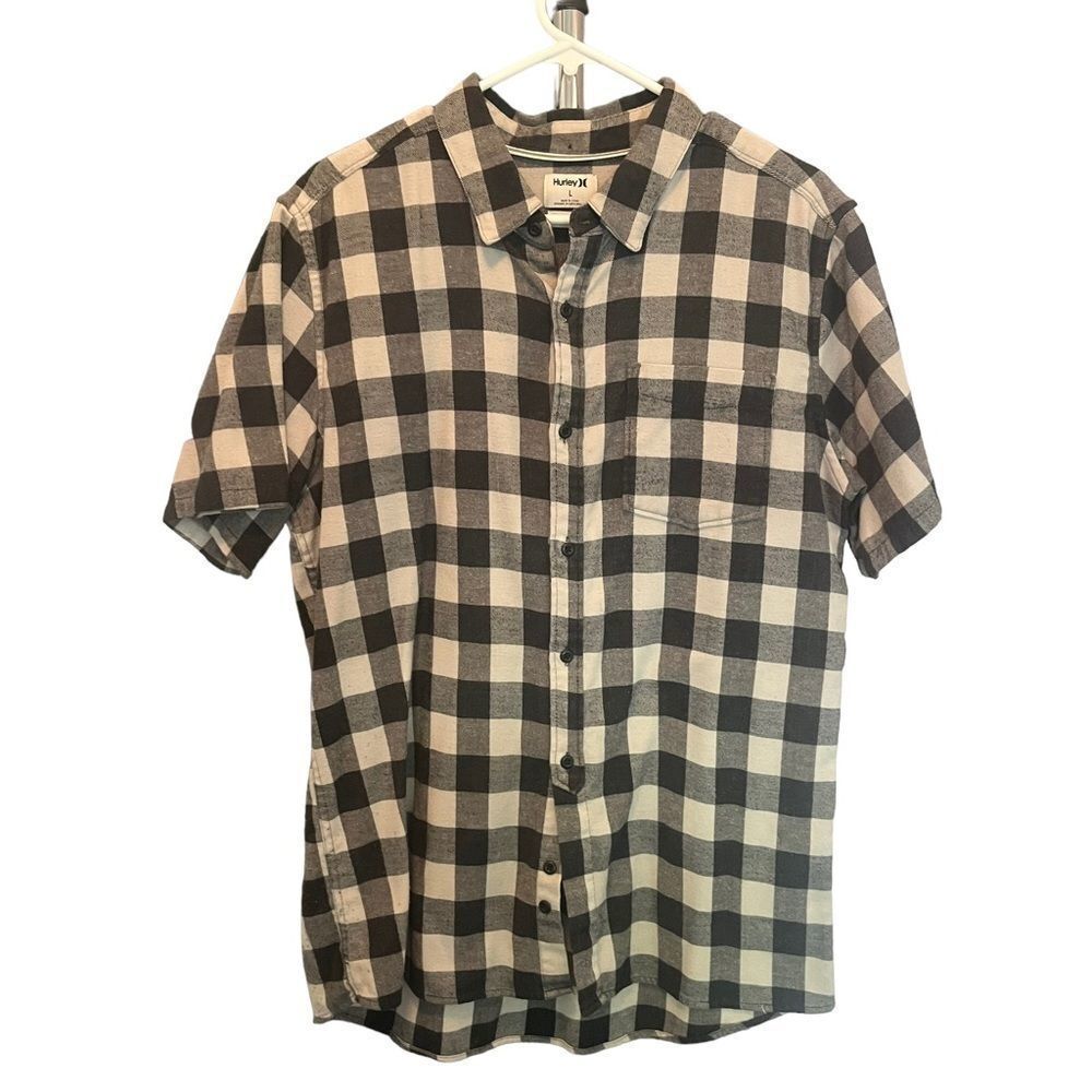 Hurley Classic Fit Button Down Buffalo Checker Flannel Shirt L​​​